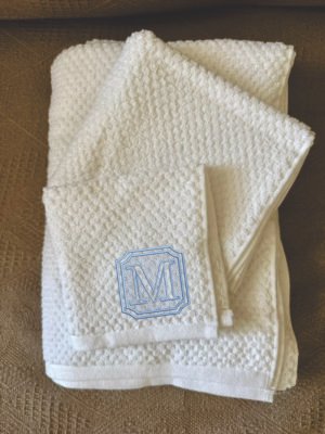 Towels Embroidered Set of 3 Towel Embossed Monogrammed,  Monogrammed Towel