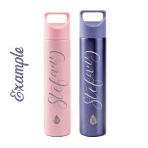 Personalized  Mini Tumbler 10 oz Pink Solid Print Stainless Steel Water Bottle with Screw Cap