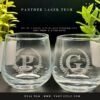 Custome Set of 2 Engraved Initial or Name 3.25 Ounce Glass