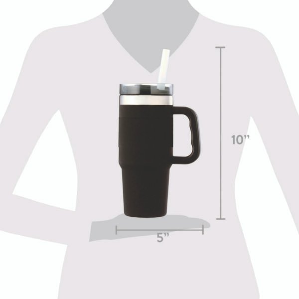 Custome Trail 18 oz Insulated Stainless Steel Tumbler with Handle( Laser Engraving )