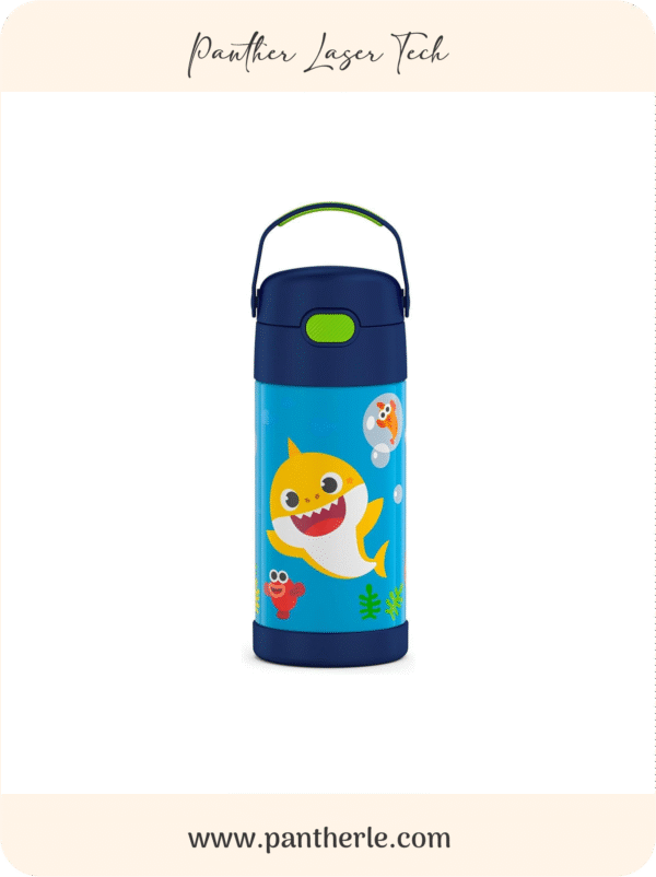 Baby Shark tumbler Personalize your name with laser engraving Kids Water Bottle with Straw, 12 oz Stainless Steel Vacuum Insulated Water Bottle with Lid