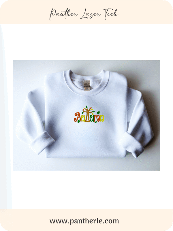 autumn white Embroidered "autumn" Sweatshirt,Cozy Fall Sweatshirt, Embroidered Fall Crewneck , Cute Embroidered Sweatshirt, Christmas Gift