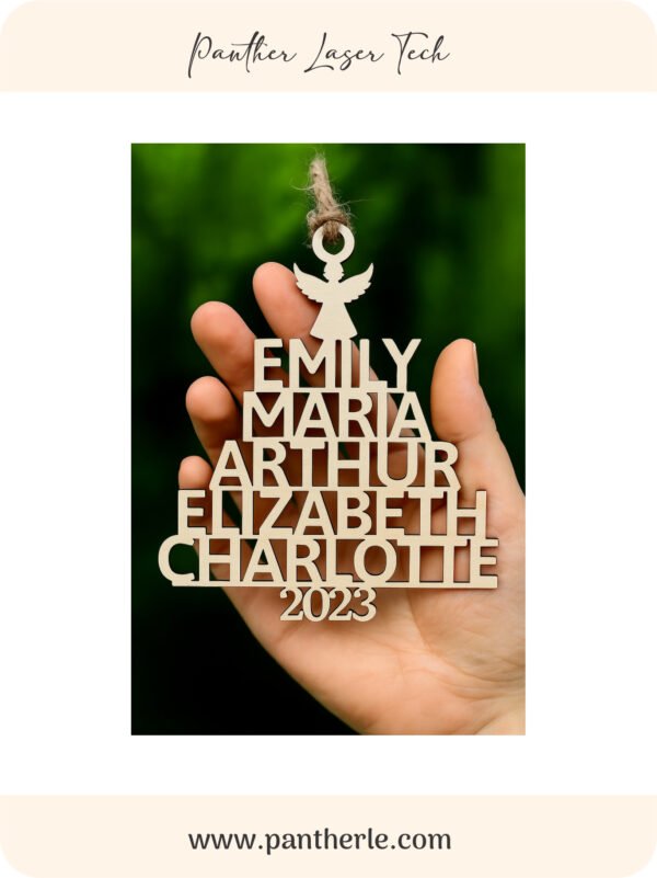 Family Names Christmas Tree Ornament (Max 5 Names each Ornament)