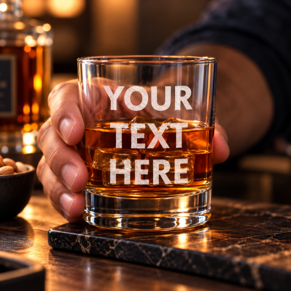 10 oz. Whiskey Glass, Engraved Bourbon Rocks Glass