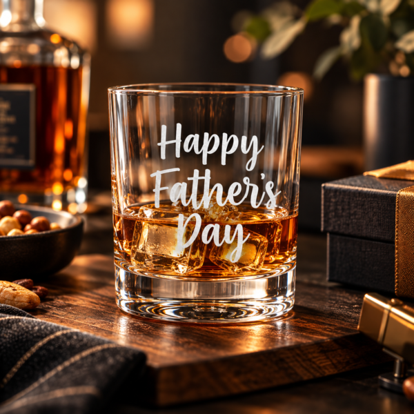 10 oz. Whiskey Glass, Engraved Bourbon Rocks Glass