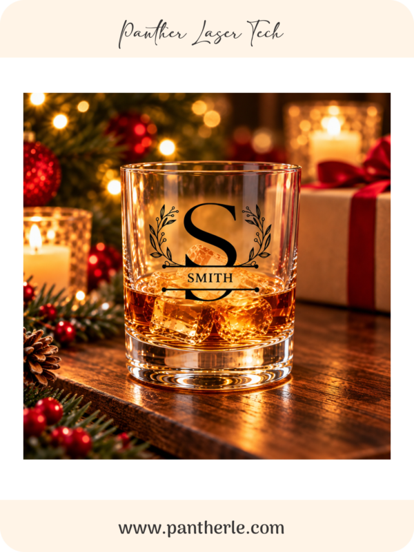 10 oz. Whiskey Glass, Engraved Bourbon Rocks Glass